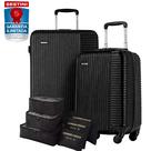 Kit de Viagem Mala Bordo 10kg e Mala Super Grande 23kg em ABS, Cadeado, Aprovada ANAC, Original Sestini Garantia Vitalícia e Kit Organizador 6 pçs