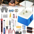 Kit de Vidro Colorido Kryztlyn com Moedor e Ferramentas de Soldagem 34 peças