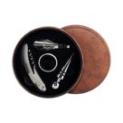 Kit de Vinho 4 Peças em Inox Estojo Redondo UnyHome