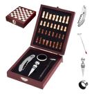 Kit De Vinhos 5 Peças Acessórios C/ Jogo De Xadrez Abridor