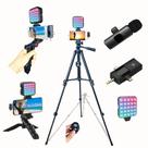 Kit de vlogging Microfone sem fio Carrotech Tripods RGB Light 51-152 cm