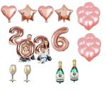 Kit Decoração Ano Novo Balões Bexigas 2026 Reveillon Rose Gold