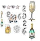Kit Decoração Ano Novo Prata Balões Bexigas 2026 Reveillon
