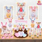 Kit Decoração de Festa Aniversário Bolo Topper Boneca Metoo Qfestança -78 Itens