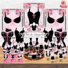 Kit Decoração de Festa Aniversário Bolo Topper Chá de Lingerie Qfestança -78 Itens