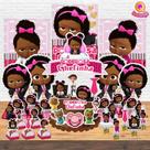 Kit Decoração de Festa Aniversário Bolo Topper Poderosa Chefinha Cacheadinha Qfestança -78 Itens