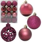 Kit Decoração Enfeite Bola de Natal 6cm 24 Unid. Cor:Marçala