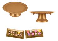 Kit Decoração Festa: Boleira, Bandeja Para Mesa