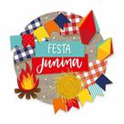 Kit Decoração Festa Junina 1 Painel Grande + 12 Forma Mini Fogueira
