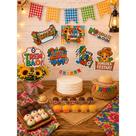 Kit Decoração Festa Junina Painel Parede E Display Mesa Arraiá Plaquinhas Comidas Típicas Enfeite Escolar Igreja Eventos