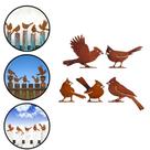Kit Decoração Pássaros Metal P/ Jardim Cor Ferrugem 5 Pç