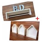 Kit Decoração Quarto De Bebê 4 Peças Casinha E Prateleira Mdf