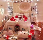 Kit Decoração Romântica 300 Pétalas de Rosas Artificiais + 10 Velas Rechaud + 06 Balões Coração