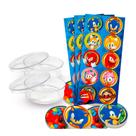 Kit decoração Sonic Festa 30 adesivos + 20 Latinhas