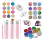 Kit Decoração Unhas Madrepérolas + 10 Fitilhos +dispenser Kit Decoração Unhas Madrepérolas + 10 Fitilhos +dispenser