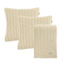 Kit Decorativo 3 Peças Manta e Almofadas Tricot Peseira Para Cama e Sofá Diana Karsten - Kit Decorativo 3 Peças Manta e Almofadas Tricot Peseira Para Cama e Sofá Diana Karsten -