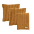 Kit Decorativo 3 Peças Manta e Almofadas Tricot Peseira Para Cama e Sofá Diana Karsten -