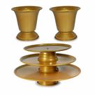 Kit Decorativo Bailarinas E Vasos Em Alumínio 5 Peças Dourado Kit Decorativo Bailarinas E Vasos Em Alumínio 5 Peças Dourado