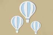 Kit Decorativo Balão Azul MDF com Alto Relevo Quarto Menino