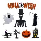 Kit Decorativo De Halloween Com 8 Peças Lindas Em Mdf