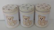 Kit Decorativo de Pote Infantil Bichos, com 3 potes.