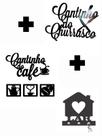 Kit Decorativo em MDF - Cantinho do Café + Cantinho do Churrasco + Porta-Chaves Lar”