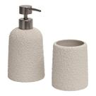 Kit Decorativo Para Banheiro Em Poliresina Design Neutro Minimalista