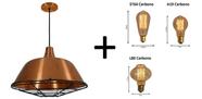 Kit Decorativo Pendente 1821 Alumínio Cobre 44 cm + 1 Lâmpada Retrô 110V Kit Decorativo Pendente 1821 Alumínio Cobre 44 cm + 1 Lâmpada Retrô 110V