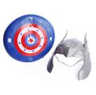 Kit Defensores c/ Escudo e Máscara Medieval Cinza 23Cm Infantil Divertidos