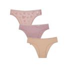 Kit Delrio 3 Calcinhas Em Cotton V51364 Rose/Make/Mousse