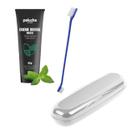 Kit Dental Case + Creme Dental + Escova Elimina Tátaro Mau Hálito Menta Sem Flúor Pet
