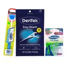 Kit DenTek Escova de Língua Orabrush + Fio Dental Easy Reach 75un + Escova Easy Brush Fino c/ 16un