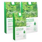 Kit Depilação Depilflax Hortelã 2 Corporal + 1 Facial Folhas Prontas Depilatória Profissional