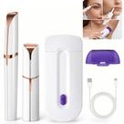 Kit Depilador Feminino 3 em 1 Corporal Facial Sobrancelha Recarregável Portátil Kit Depilador Feminino 3 em 1 Corporal Facial Sobrancelha Recarregável Portátil