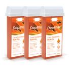 Kit Depilflax Cera Depilatória Roll-On Mamão Pack 3 Unidades