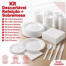 Kit Descartáveis 701 Peças Pratos+Garfos+Facas+Colher+Guardanapos+Copos Kit Descartáveis 701 Peças Pratos+Garfos+Facas+Colher+Guardanapos+Copos