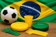 Kit Descartáveis Festa Brasil 150 Peças