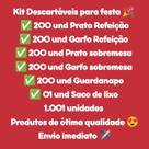 Kit Descartáveis Para festa: Copo, Prato e Colher Refeição + Saco de Lixo 1.001 Peças