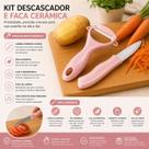 Kit Descascador e Faca Cerâmica para Legumes - 2 Peças Coloridas Praticidade na Cozinha