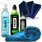 Kit Descontaminação Limpa Vidros Remove Chuva Ácida Focus Glazy Prizm 3 Tacos Toalha Vonixx