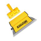 Kit Desempenadeira De Aço Flexível Evolution Suporte Aço Inox Para Argamassas Massa Corrida e Acabamentos Uniformes Pedreiros Construção Civil