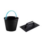 Kit Desempenadeira Estriada Astra + Balde Reforçado 12l P/ Concreto Manopla
