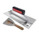 Kit desempenadeira galo aço carbono 12x29 + espátula inox