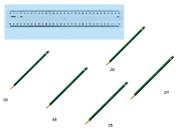 kit desenho 01 regua 30 cm trident ref. 723001 lapis 5B/ 2B /4B /3B/2H faber casttel
