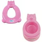 Kit desfralde assento troninho penico de gatinho com redutor infantil azul rosa