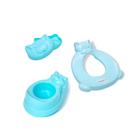 Kit Desfralde C/ Redutor De Assento E Pinico + Saboneteira Gatinho - Azul