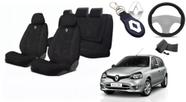Kit Design Elegante Tecido Clio 2012-2018 + Volante + Chaveiro