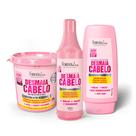 Kit desmaia cabelo com shampoo 500ml, máscara 350g e condicionador forever liss - mkt