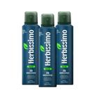 Kit Desodorante Aerosol Antitranspirante Herbíssimo Blue Ice 150Ml com 3 Unidades