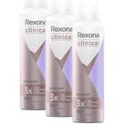 Kit Desodorante Antitranspirante Aerosol Rexona Clinical Extra Dry 150ml - 3 Unidades